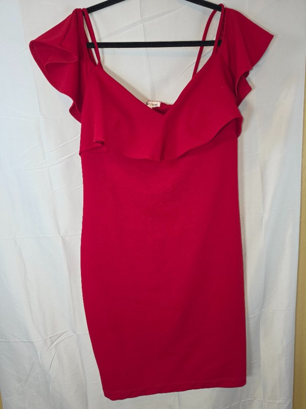 Emerald Sundae Red Ruffle Mini Dress Size XL - Picture 3 of 15